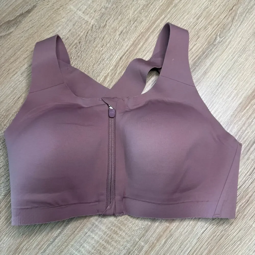 Lululemon womens Enlite Bra *Zip Front Red Dust size 32D workout gym yoga